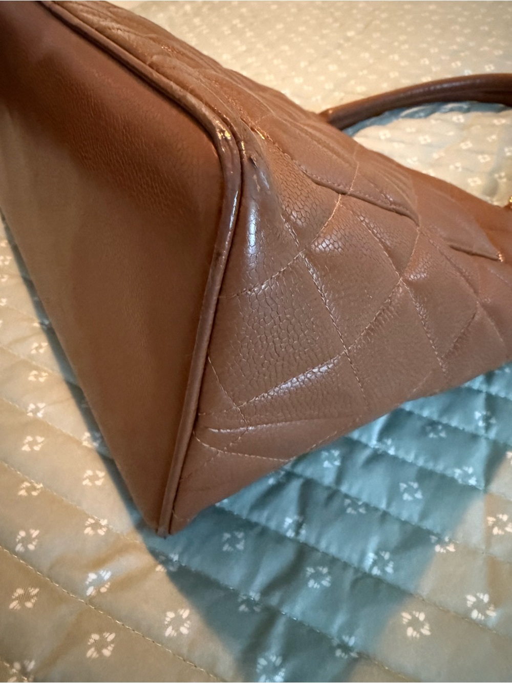 Chanel Caviar Brown Leather Quilted Medallion Tote - 24 Karat Gold - Picture 12 of 14